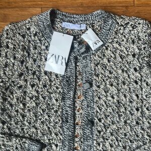 Zara women's Chanel style sparkling Knit Sweater. Size S. Brand new
